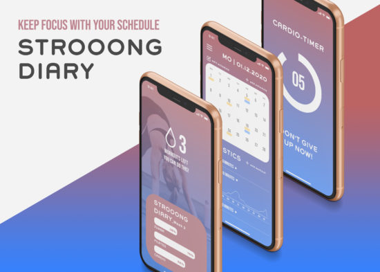 strooong diary App - Screendesign